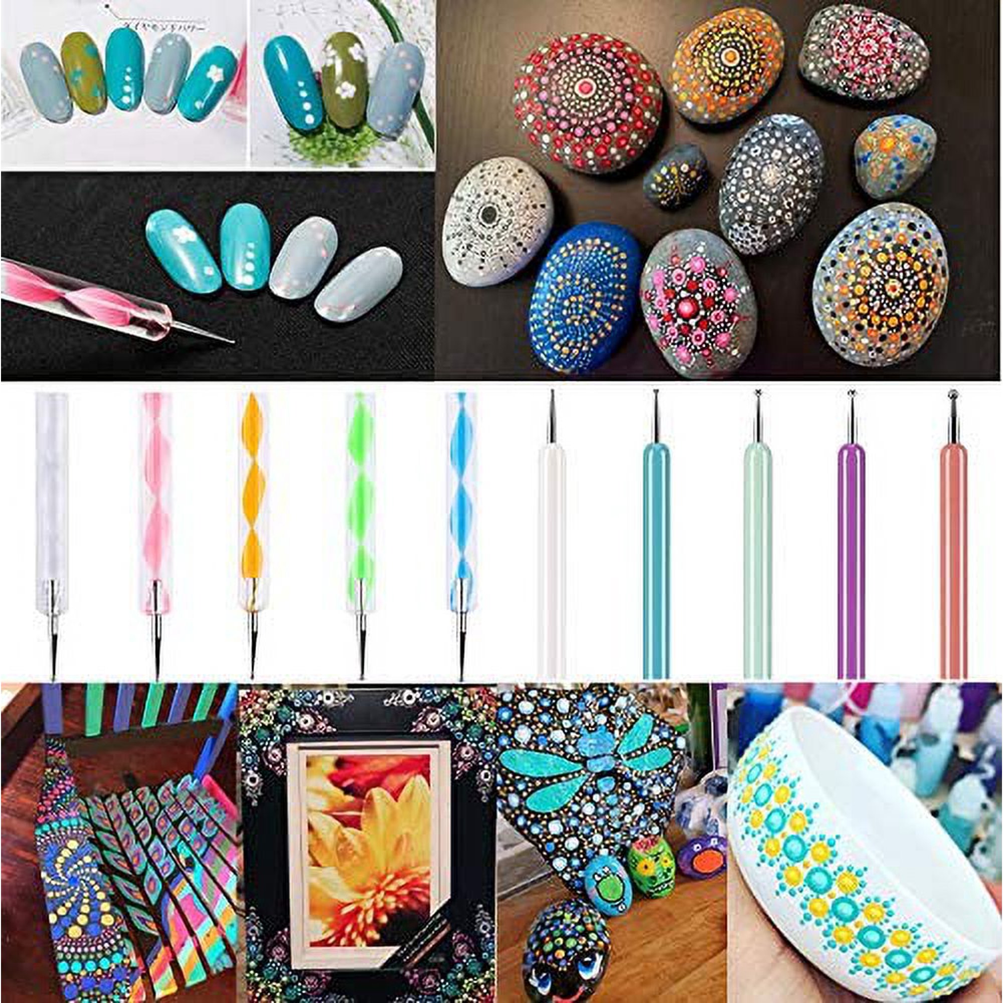 10PCS Dotting Tools Set for Nail Art, Embossing Stylus for