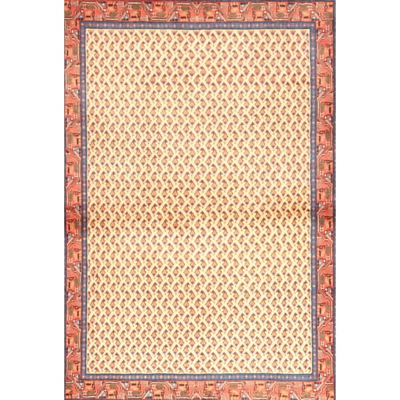 Ahgly Company Machine Washable Indoor Rectangle Traditional Brown Gold Area Rugs, 8' x 12'