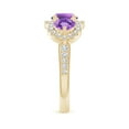 thumbnail image 3 of ANGARA Natural 0.8 Ct. Amethyst with Diamond Classic Ring in 14K Yellow Gold for Women (Ring Size: 3.5), 3 of 9