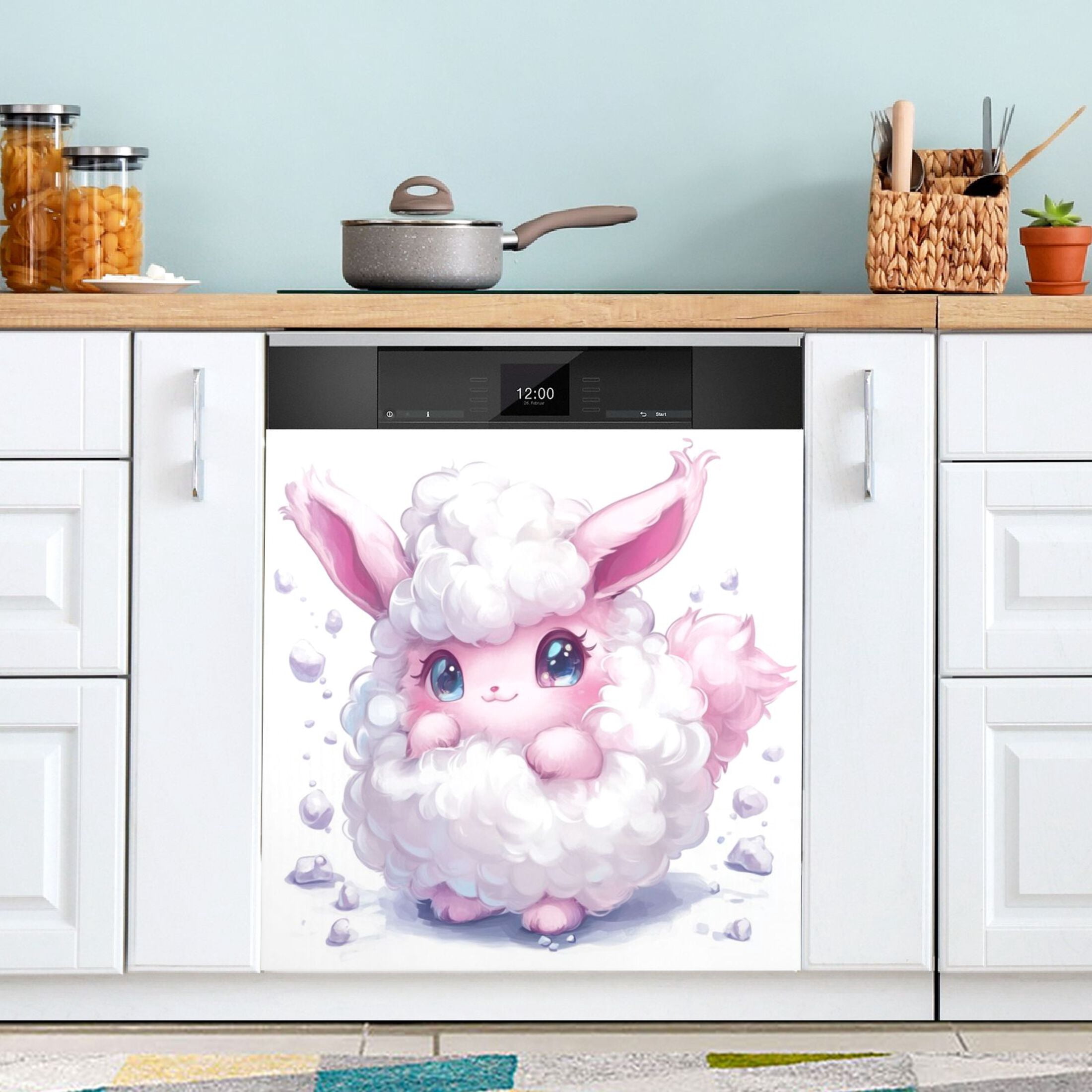 Dishwasher Magnetic Sticker 23x26 Inch Refrigerator Magnetic Sticker Washing Machine Magnetic Sticker Kitchen Panel Magnetic Sticker Home Decor Super Cool Sheep