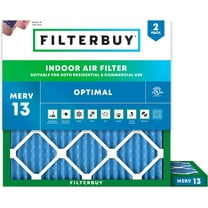 Filterbuy 15.25x15.25x1 MERV 13 Health Defense, Pleated HVAC AC Furnace Air Filters (2-Pack)