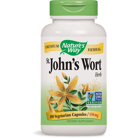 Nature's Way St. John?s Wort Herb 350 mg Non-GMO Project Verified, Tru-ID? Certified, 180 Ct
