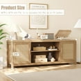 thumbnail image 7 of Yeshouse Rattan TV Stand for 75 inch, Boho Entertainment Center with Adjustable Shelves, Natural Oak TV & Media Cabinet 2-Tier Storage for Living Room Bedroom, 7 of 7