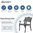 thumbnail image 4 of SOCIALCOMFY 2 Piece Outdoor Bistro Dining Chairs, Cast Aluminum Dining Chair Set, Patio Bistro Chairs for Balcony, Backyard, Garden, Lattice Design Antique Bronze, 4 of 7