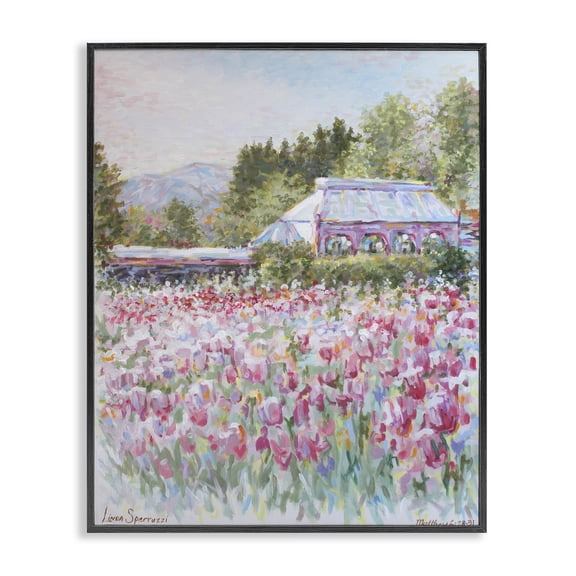 Stupell Industries French Country Fields of Splendor Impressionism Black Framed Giclee Art, 11 x 14, by Linda Sperruzzi