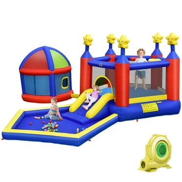 Topbuy Inflatable Castle Bounce House Kids Slide Jumping Playhouse With 