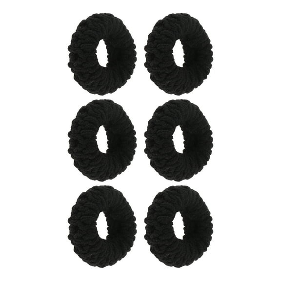 Unique Bargains 6 Pcs Fashion Thickened Wide Edge Hair Ropes Hair for Women for Girls Black