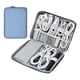 thumbnail image 1 of Funda de viaje impermeable de piel Miloocul, organizador de cables, gris y azul, 1 of 6