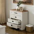 thumbnail image 3 of WAMPAT Dresser for Bedroom with 4 Drawers, Drawer of Chest Clothes Organizer with Anti-tilt Device,31.9" Tall Storage Cabinet for Closet Hallway Living Room Nursery, Antique White, 3 of 6