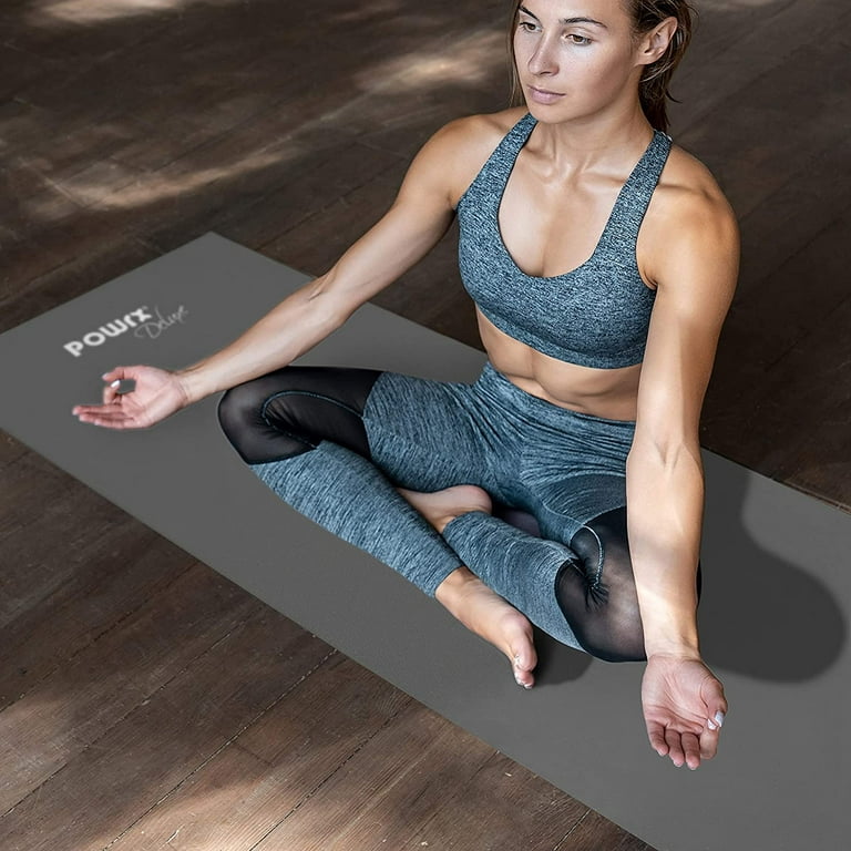 POWRX Yoga Mat with Bag, Exercise mat for workout