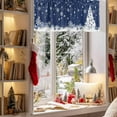 thumbnail image 3 of Valances for Windows Abstract White Christmas Tree Rod Pocket Short Curtain for bathroom living room bedroom Winter Snowflakes on Blue 1 Panel 54x18in, 3 of 7