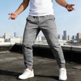 thumbnail image 2 of FRSASU Cargo Pants for Men Baggy Big and Tall Drawstring Sweatpants Casual Hiking Jogger Athletic Straight Pant with Pocket Gray, 2 of 9