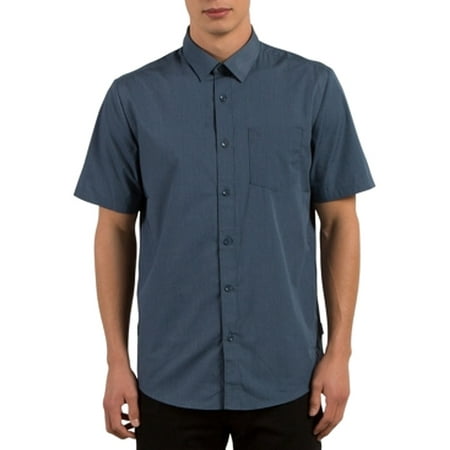 Volcom NEW Smoke Blue Mens Size Medium M Classic Fit Button Down Shirt ...