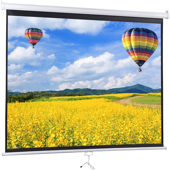 72" Pull Down Rear Front Projector Screen 4:3 HD Movie Theater Matte White