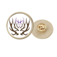 thumbnail image 1 of Esquina profunda Broche de oro metálico circular, 1 of 3