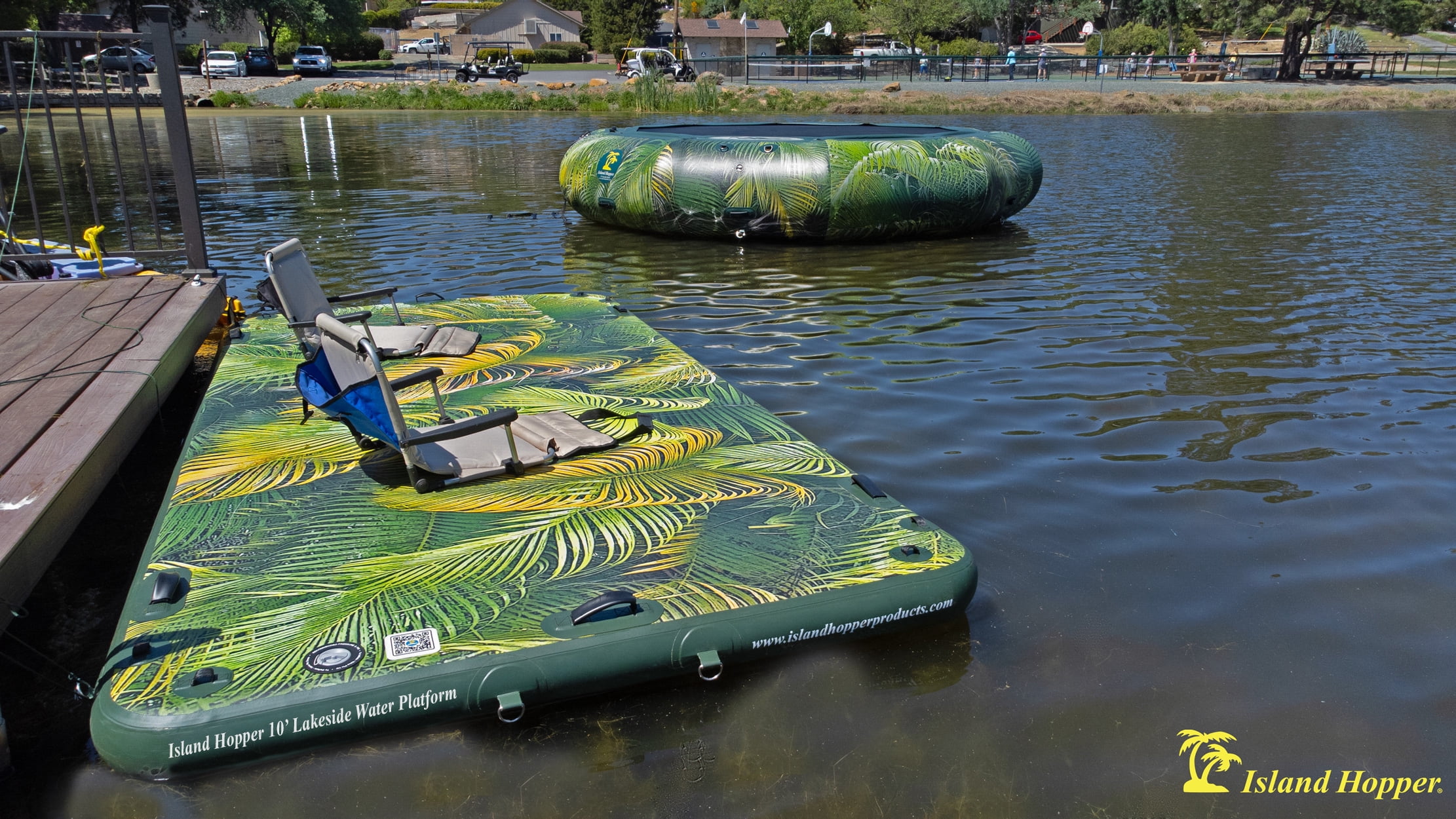 Island Hopper Lakeside Tropical Graphics Series 10ft Inflatable Floating Dock