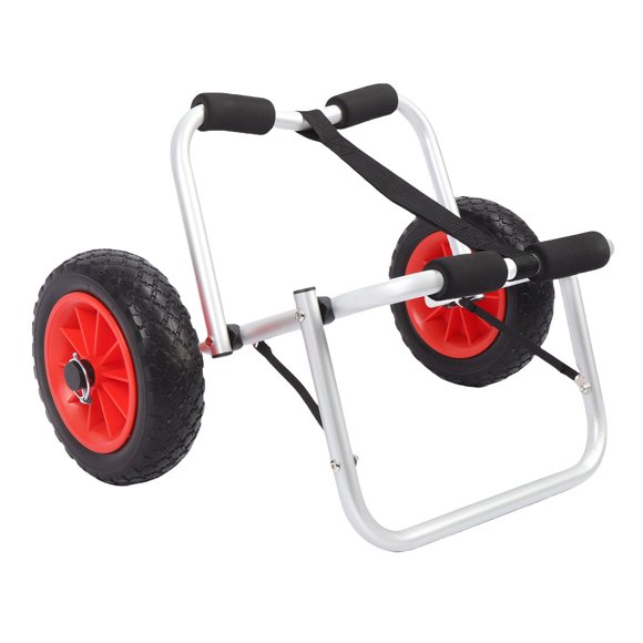 Kayak Transport Trailer, 200 Pounds Capacity Kayak Cart with 10 Inch Solid Airless Tires Robust Anodized Aluminum Alloy for Floats Kayak Canoes