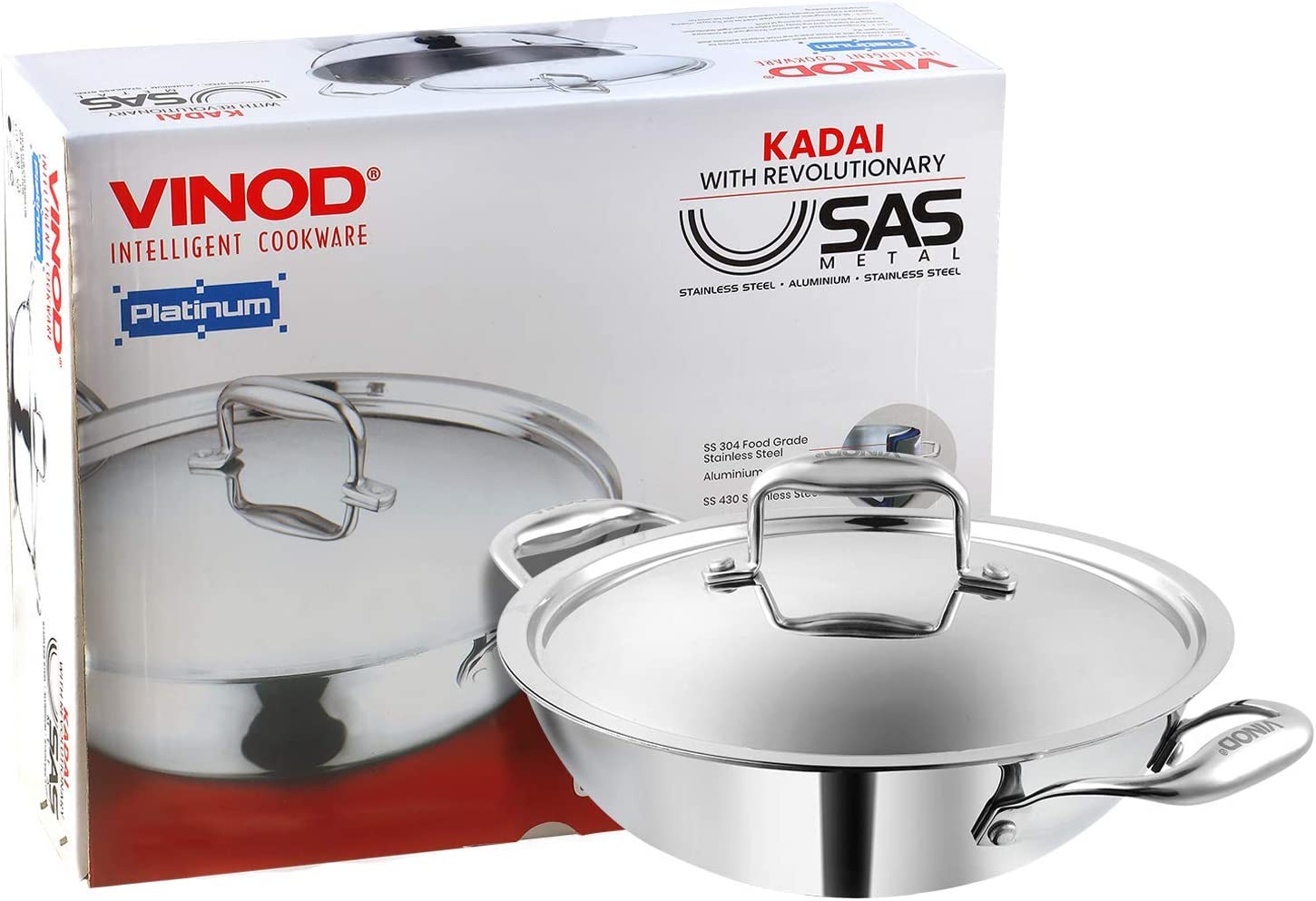 Tabakh Stainless Steel Kadai Flat Bottom Size 12 #56851 | Buy Indian  Cookware Online