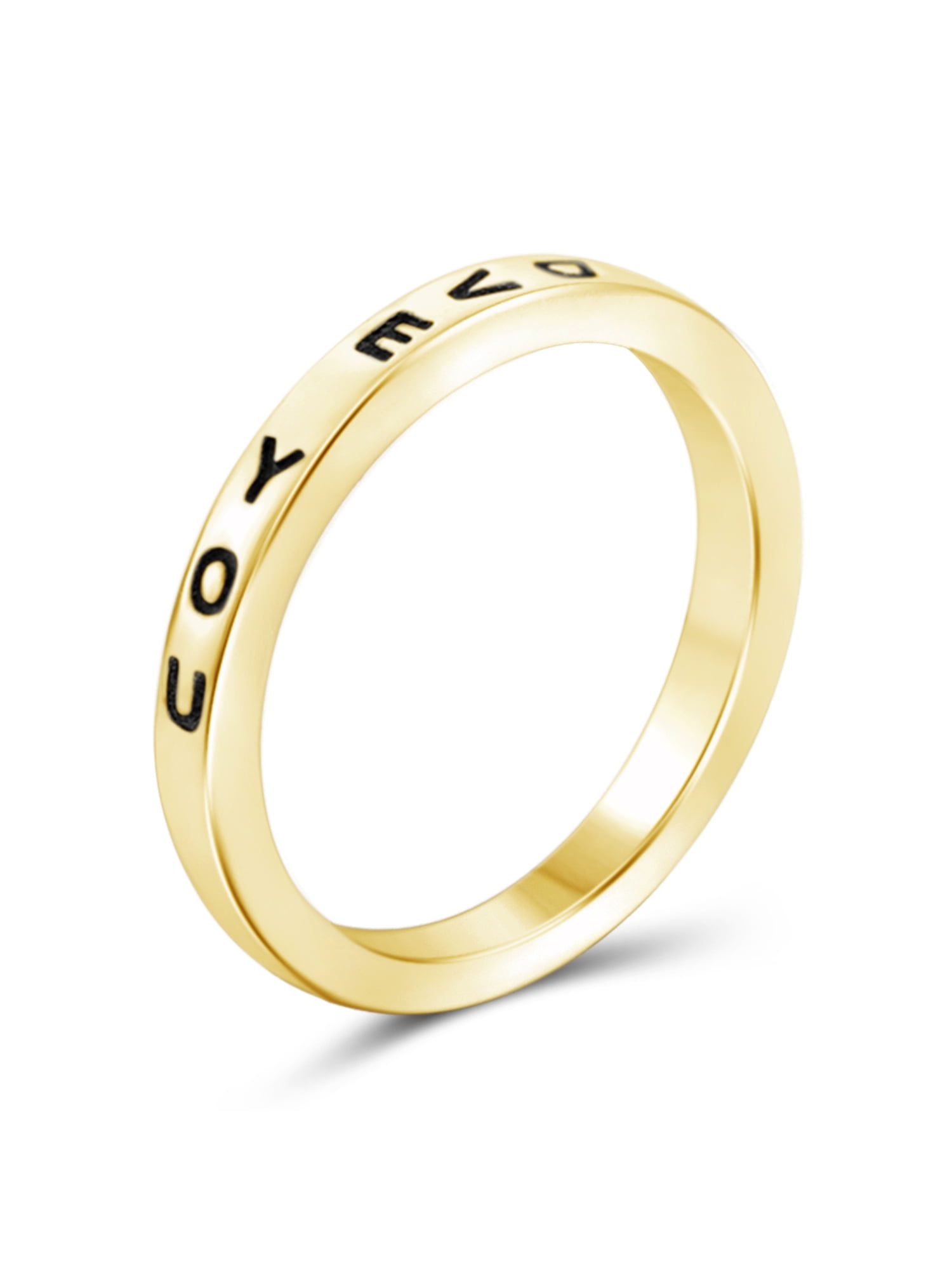 JewelersClub 14K Gold Plated Silver I Love U Engraved Band for Women | Personalized Sisters, Best Friends, Engagement, Wedding, Promise Eternity Band