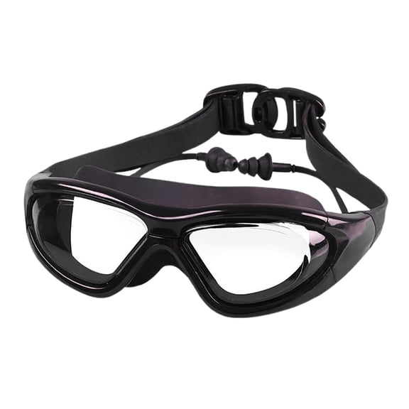 Large Frame Wide View Swimming Goggles, Anti-Fog Waterproof No Leak Swim Goggles for Men Women Water Sports(Black,16.7cm)(Black,16.7cm)