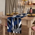 thumbnail image 2 of Table Runners 108 Inches Long Dress Scarves, Navy Blue Black Geometric Farmhouse Coffee/Dining/Kitchen Table Runner for Living Room, Modern Art Abstract Grey Line 13x108 Inch, 2 of 9