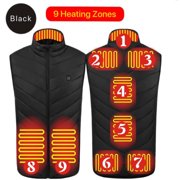 Heated Vest, Unisex Heated Clothing for men women, Lightweight USB Electric Heated Jacket with 3 Heating Levels, 9 Heating Zones, Adjustable Size for Hiking (Battery Pack Not Included)