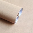 thumbnail image 2 of Papel tapiz autoadhesivo impermeable para decoración del hogar, papel de contacto de lino beige para paredes, papel tapiz grueso para dormitorio, 2 of 5
