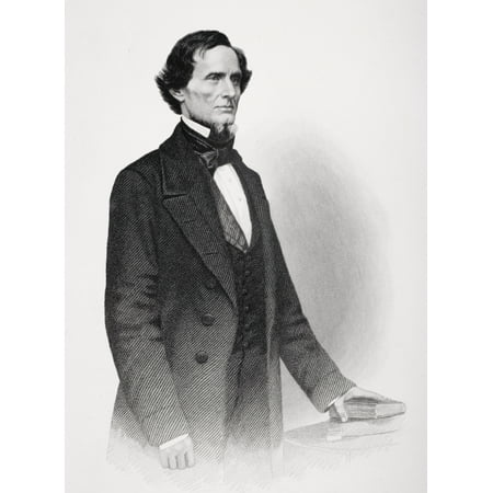 Jefferson Davis 1808 To 1889 President Of The Confederate States Of America During The American Civil War From Photograph By Matthew Brady Canvas Art - Ken Welsh Design Pics (12 x 17)