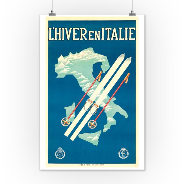 Hiver En Italie Vintage Poster Artist Italy C 1935 12x18 Art Print Wall Decor Travel Poster Walmart Com Walmart Com