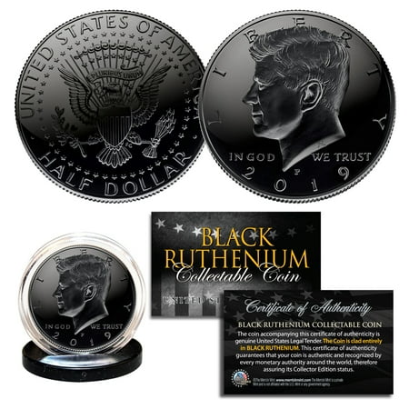 2019 BLACK RUTHENIUM JFK Kennedy Half Dollar U.S. Coin w/COA (Philadelphia (Best Camera For 1000 Dollars 2019)