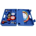 thumbnail image 3 of AC Gauges R134a R12 R22 R502 3 Way Automotive AC Gauge Antishock Gauges Hoses Couplers Adapter Puncturing Tap Freon Kit, 3 of 9