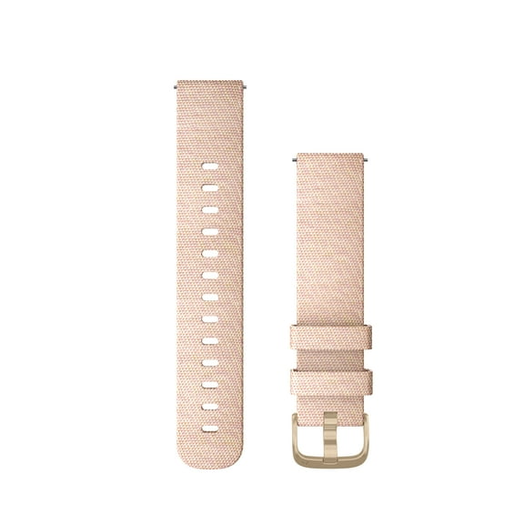 Garmin Quick Release 20mm, Woven Nylon Band - Blush Pink with Light Gold Hardware