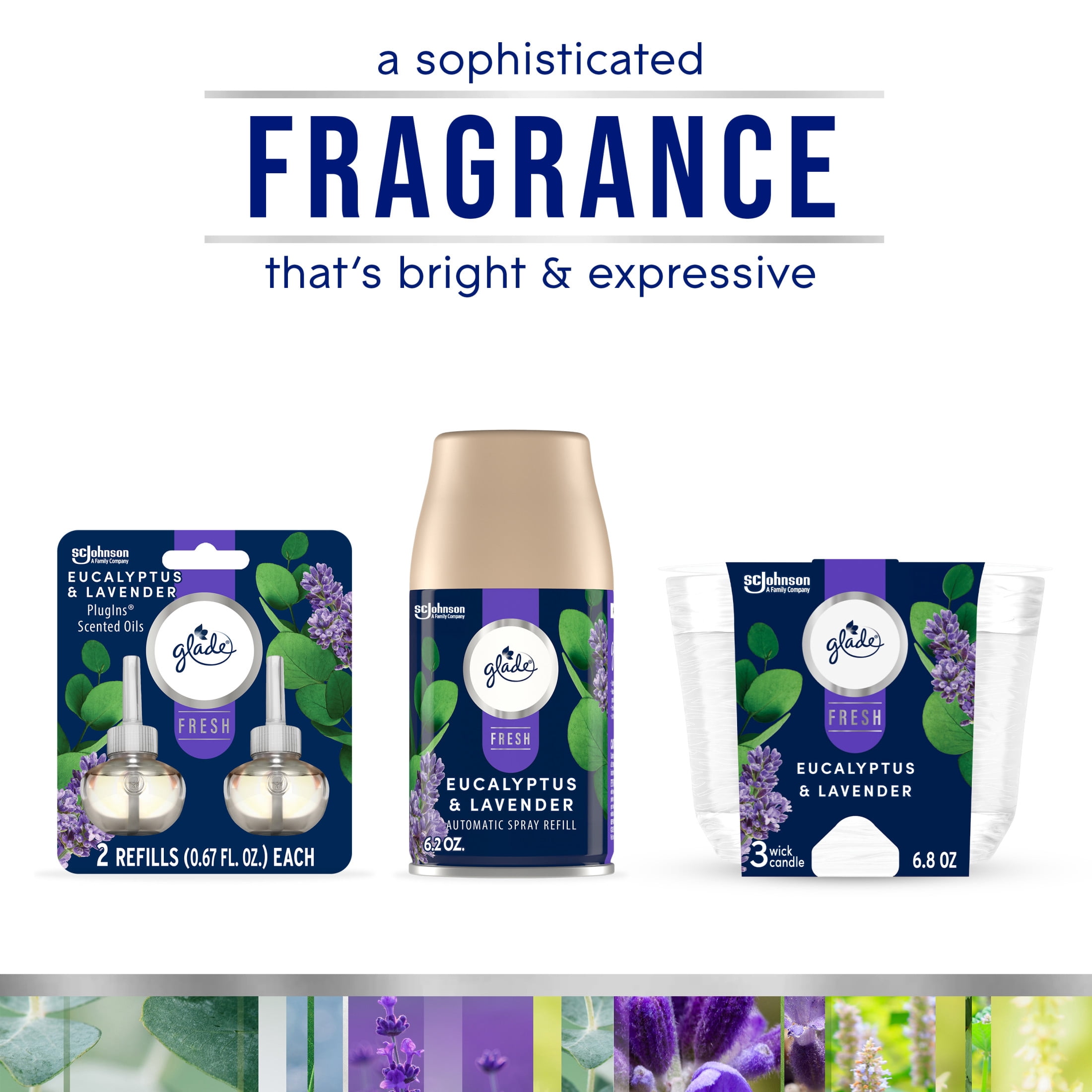 Glade® Candles, Eucalyptus & Lavender, Fresh Collection, 8.16 oz, Pack of 2
