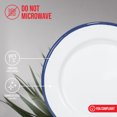 thumbnail image 5 of Red Co. Set of 4 Enamelware Metal Classic 8" Round Salad Plate, Solid White/Navy Blue Rim, 5 of 8