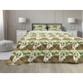 thumbnail image 1 of Arcade Comforter & Sham Bedding Set, Ground Tiles Trees Computer Game Platform Lucky Points Video Games, 3 pcs Duvet Set Microfiber Filling Quilt, 5 Sizes, Pale Green Brown, by Ambesonne, 1 of 4