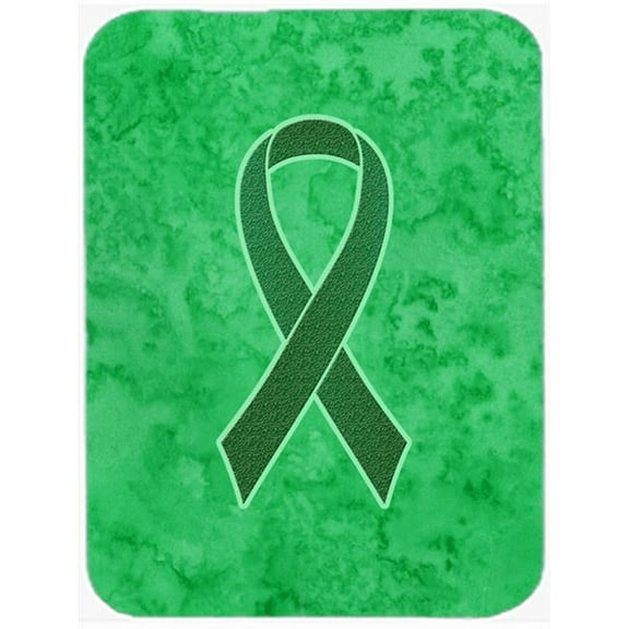 7.75 x 9.25 In.Kelly Green Ribbon for Kidney Cancer Awareness Mouse Pad, Hot Pad or Trivet