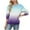 Blue, variant on Women's Casual Gradient Crew Neck Sweatshirt Loose Soft Long Sleeve Pullover Tops
