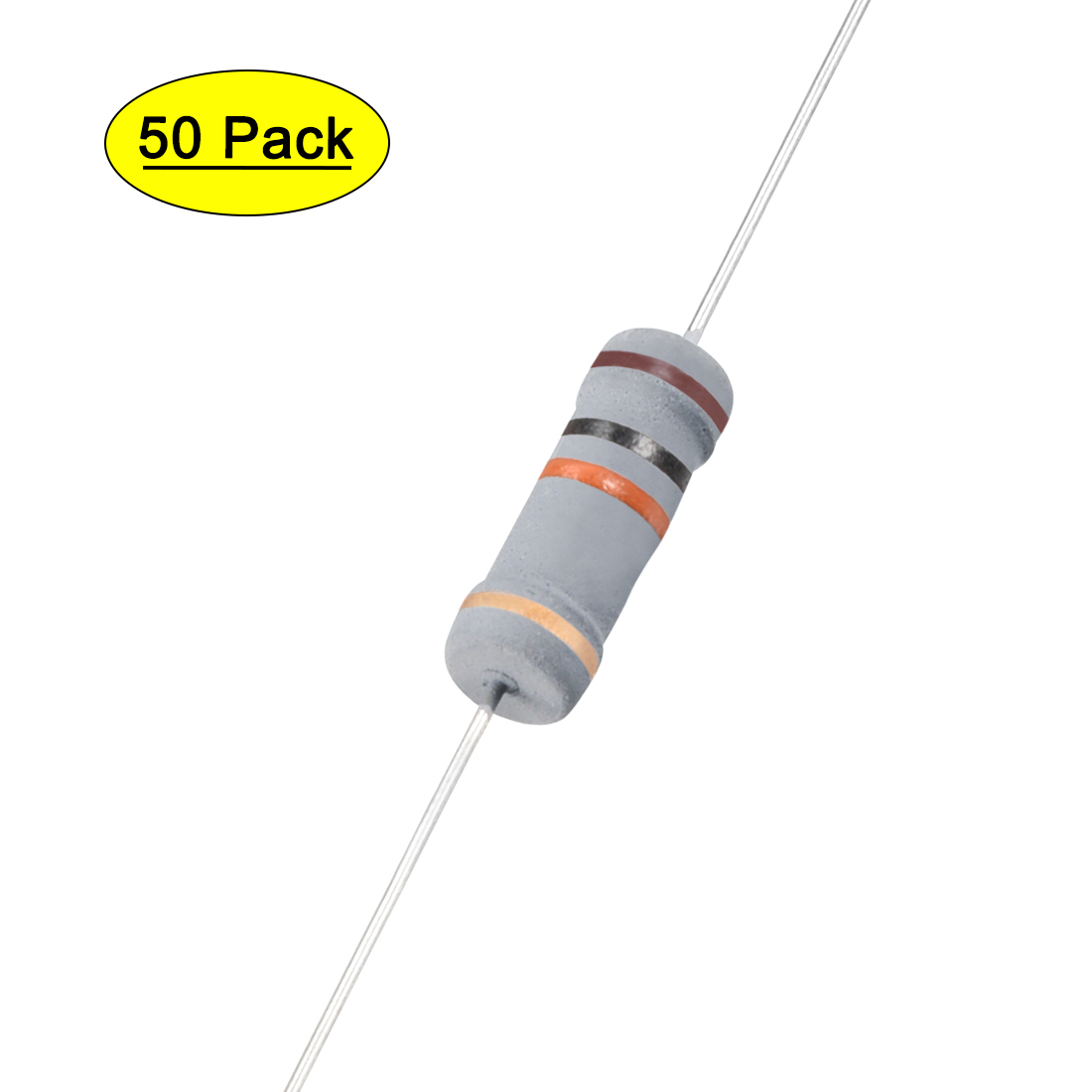 50pcs Axial Carbon Film Resistors 10k Ohm 2W 5Tolerances 4 Color Bands