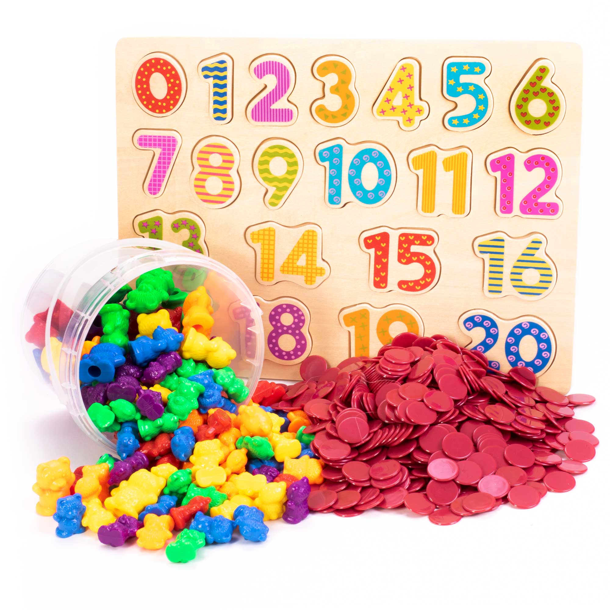 My Little Counting Kit 1,000 Opaque Bingo Chips, Tub of 125+ Counting