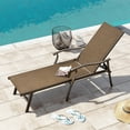 thumbnail image 2 of Crestlive Products Outdoor Recliner All Weather Aluminum Adjustable Chaise Lounge Chair with Arms - See Picture Brown, 2 of 5