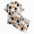thumbnail image 5 of TOWED22 Halloween Pjs Girl Fall Button Up 2 Piece Pajama Sets Cute Lounge Short Sleeve Pajamas With Shorts,12-13 Y, 5 of 6