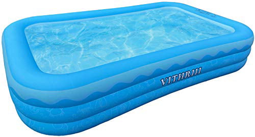 VITHRIII Inflatable Swimming Pool,118 x 72 x 22 Swimming Pool for Family Full-Sized Inflatable Lounge Pool for Kids Adults Kiddie Pool Outdoor Blow Up Pool for Backyard Toddlers for Ages 3+ 