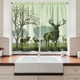 thumbnail image 2 of Ambesonne Green Kitchen Curtains, Deer and Nature Park, 55"x39", Green, 2 of 3
