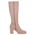 thumbnail image 4 of BLISSFUL STEP Valentine's Women's Knee High Boots Side Zipper Faux Suede Block Chunky Heels Dust Pink 7, 4 of 7