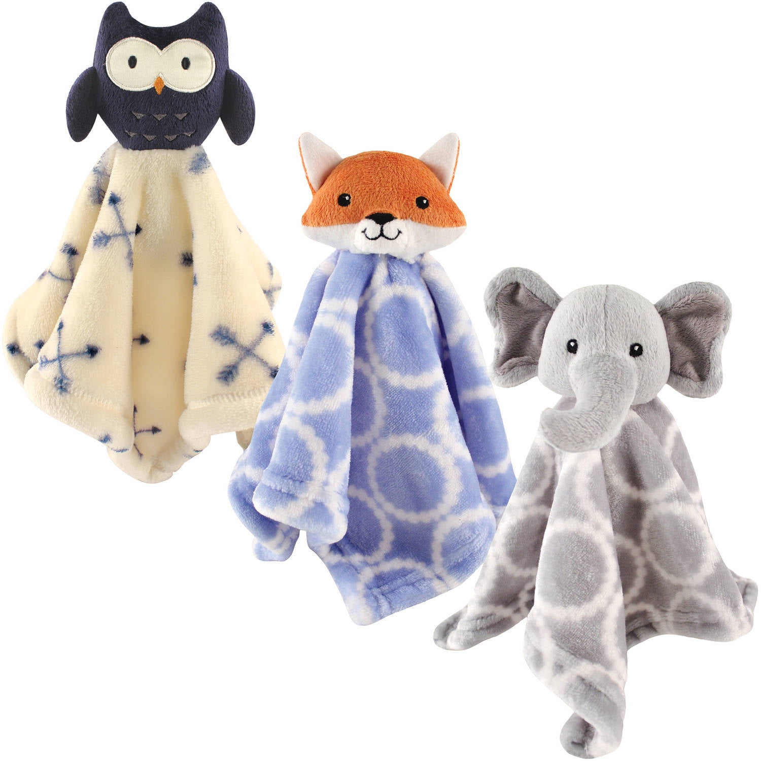 Hudson Baby Boys' Security Blanket, 3Pack, Choose Your Color