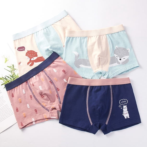 Ropa interior de 3 piezas para niños, pantalones cortos de dibujos animados para niños, bragas para bebés, boxers para niños pequeños, calzoncillos de algodón a rayas para adolescentes Tan Jianjun unisex