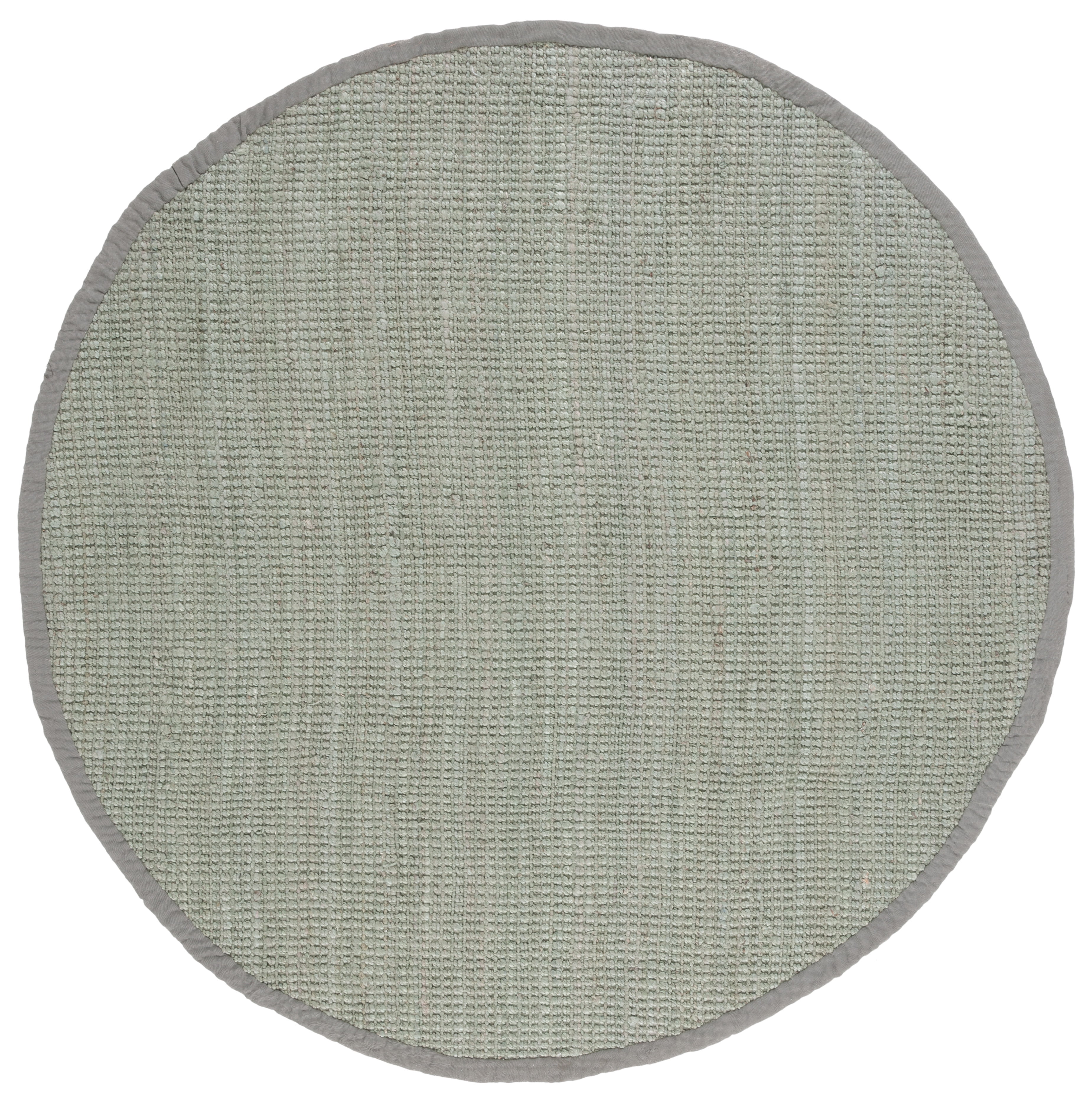 SAFAVIEH Natural Fiber Milica Solid Area Rug, Green/Gray, 7' x 7' Round - Scandinavian Design, Green & Grey, Jute, Hand Woven Pattern, Ideal for Entryway, Kitchen, Living Room, Office