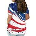 thumbnail image 3 of XADYUY Womens Plus Size Tops Clearance 4th Of July Stars Stripes Graphic Shirt Dressy Crew Neck Short Sleeve Tshirt Independent Day Patriotic Tunics,2XL Blue, 3 of 5
