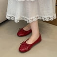 thumbnail image 4 of Women Tassel Bow Ballet Flats, Round Toe Slip‑On Soft Ballerina Shoes, Lightweight Flat Dress Shoes for Party Wedding Office, 4 of 9