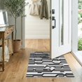 thumbnail image 2 of ODIKA 2'x3' Washable Throw Rug Black White Corridor Alfombras Para Habitacion Interlocking Stripes with Abstract for Hallway, Study Room, Non-Slip Low Profile, Flatwoven, 2 of 7